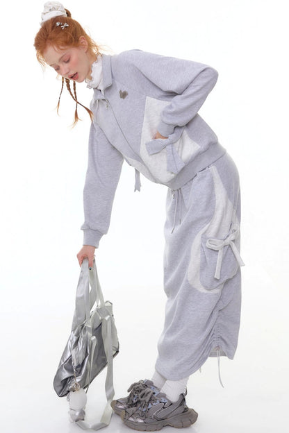 American Retro Bow Gray Sports Jacket