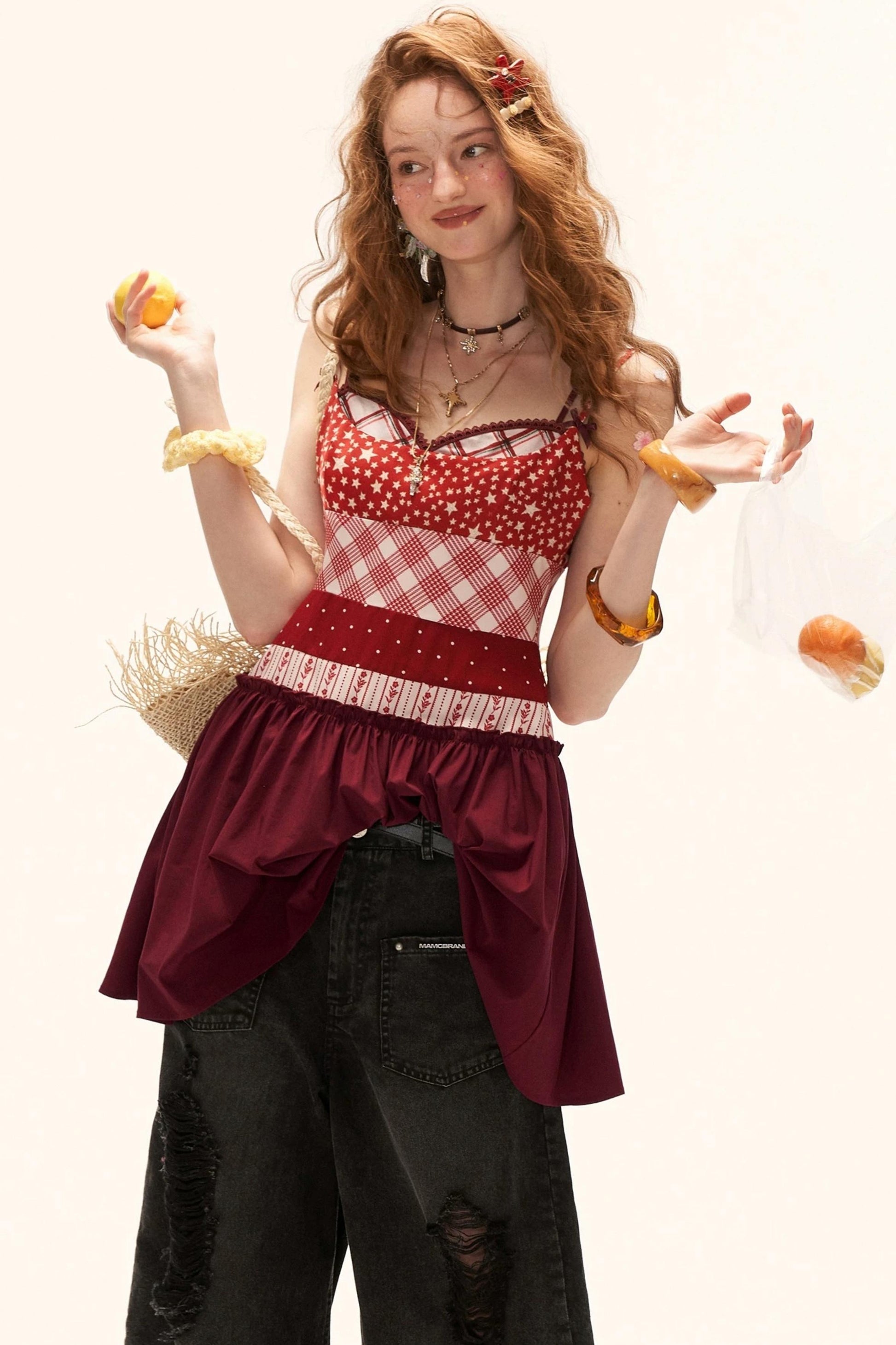 Star Plaid Patchwork Slip Dress – UrbanSheek