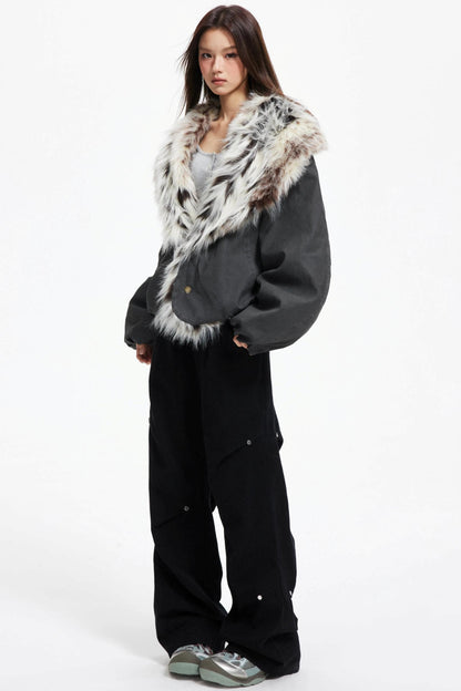 Winter Luxe Fur Collar Jacket