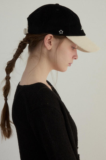 Color Block Corduroy Cap