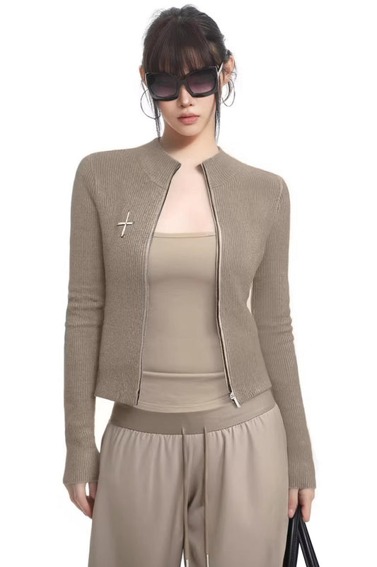 American Knit Zipper Jacket Set-Up