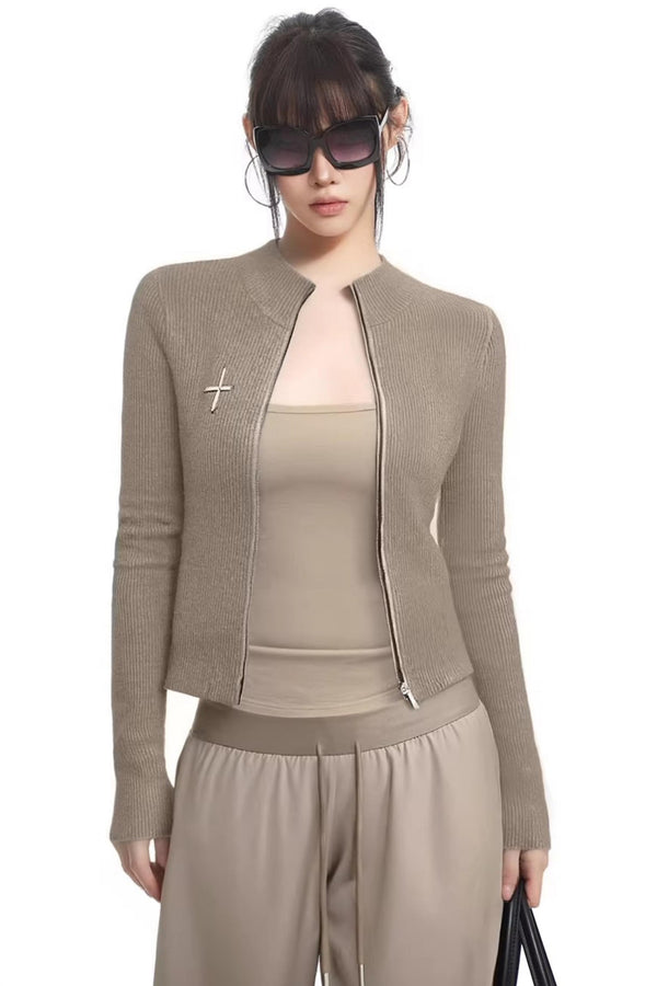 American Knit Zipper Jacket Set-Up