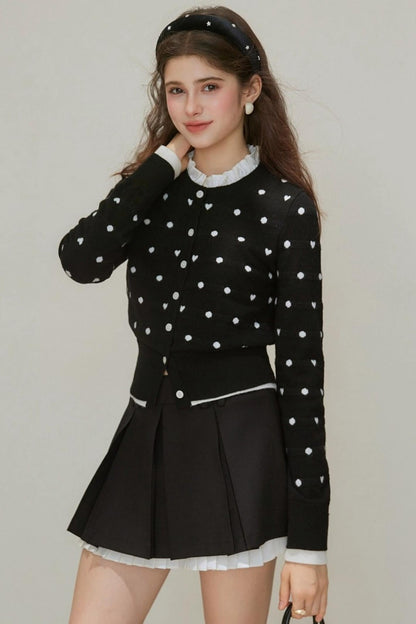 Knitted Polka Dot Cardigan
