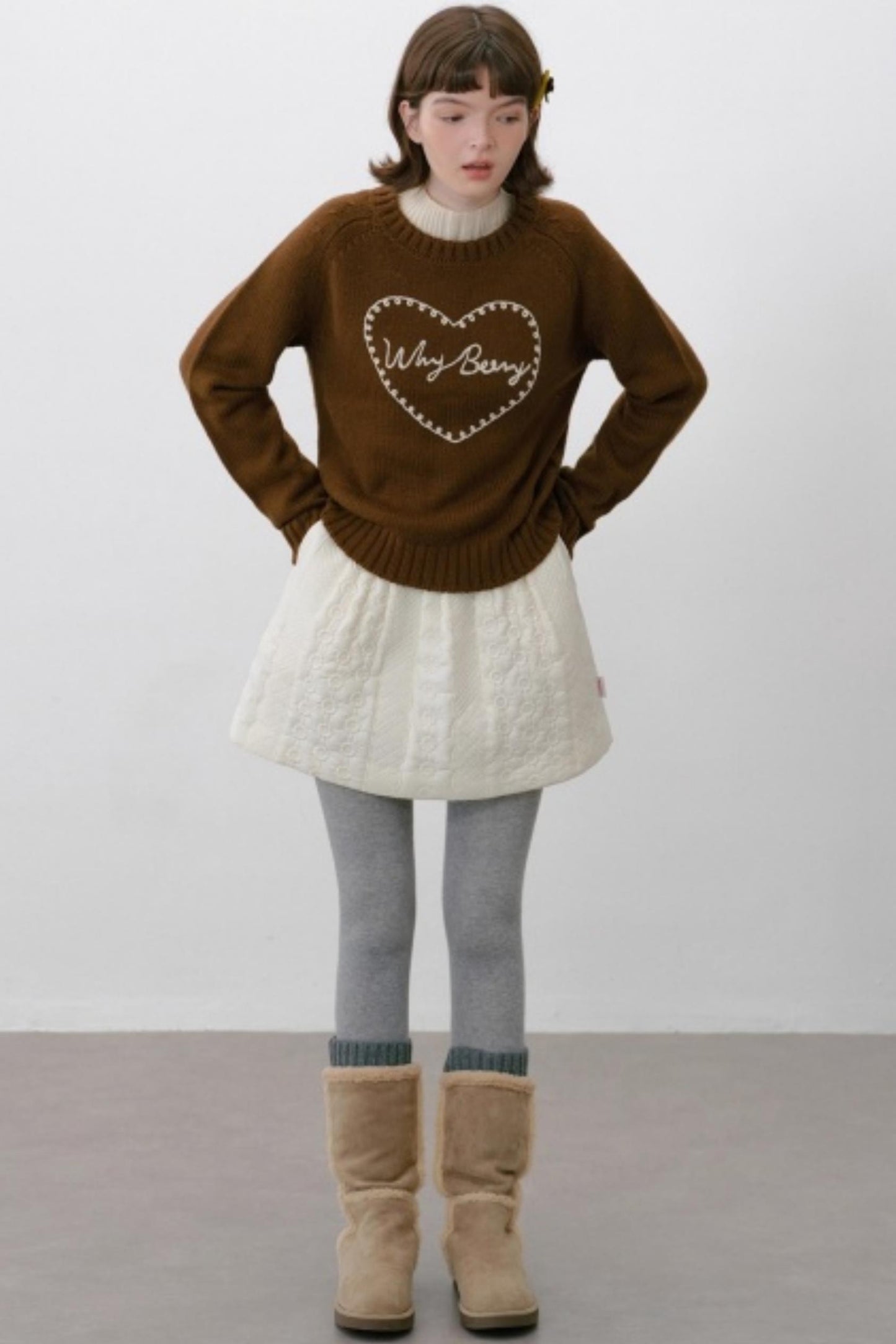 Elasticated Plaid Quilted A-Line Skirt