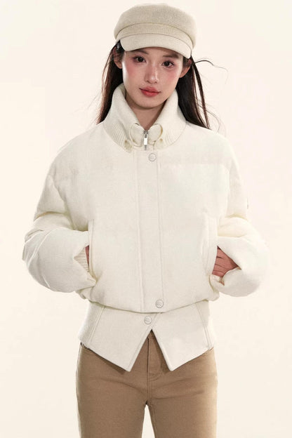 Velvet-Like Ruffle Trim Coat