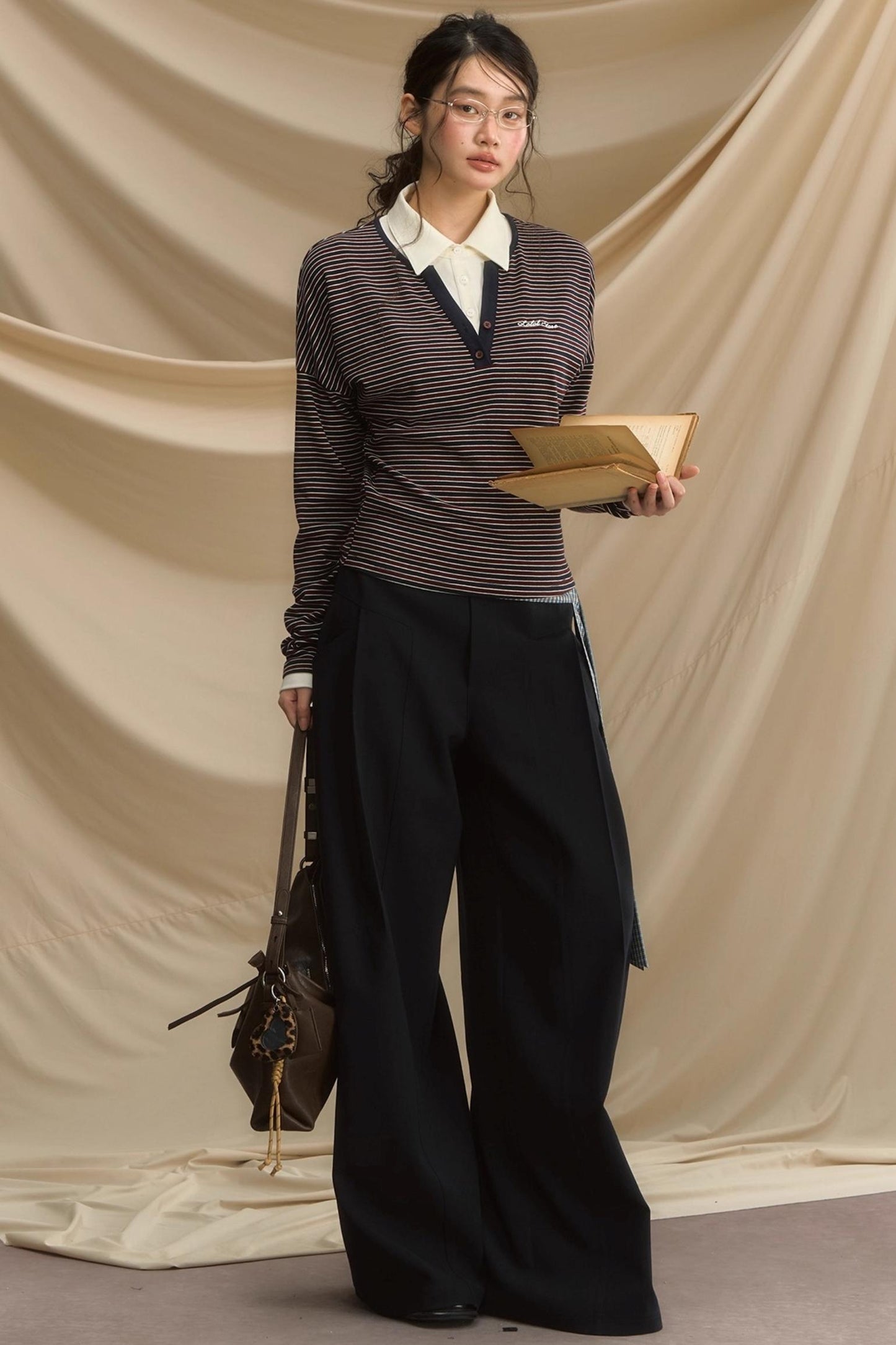 Pleats Gray Trousers