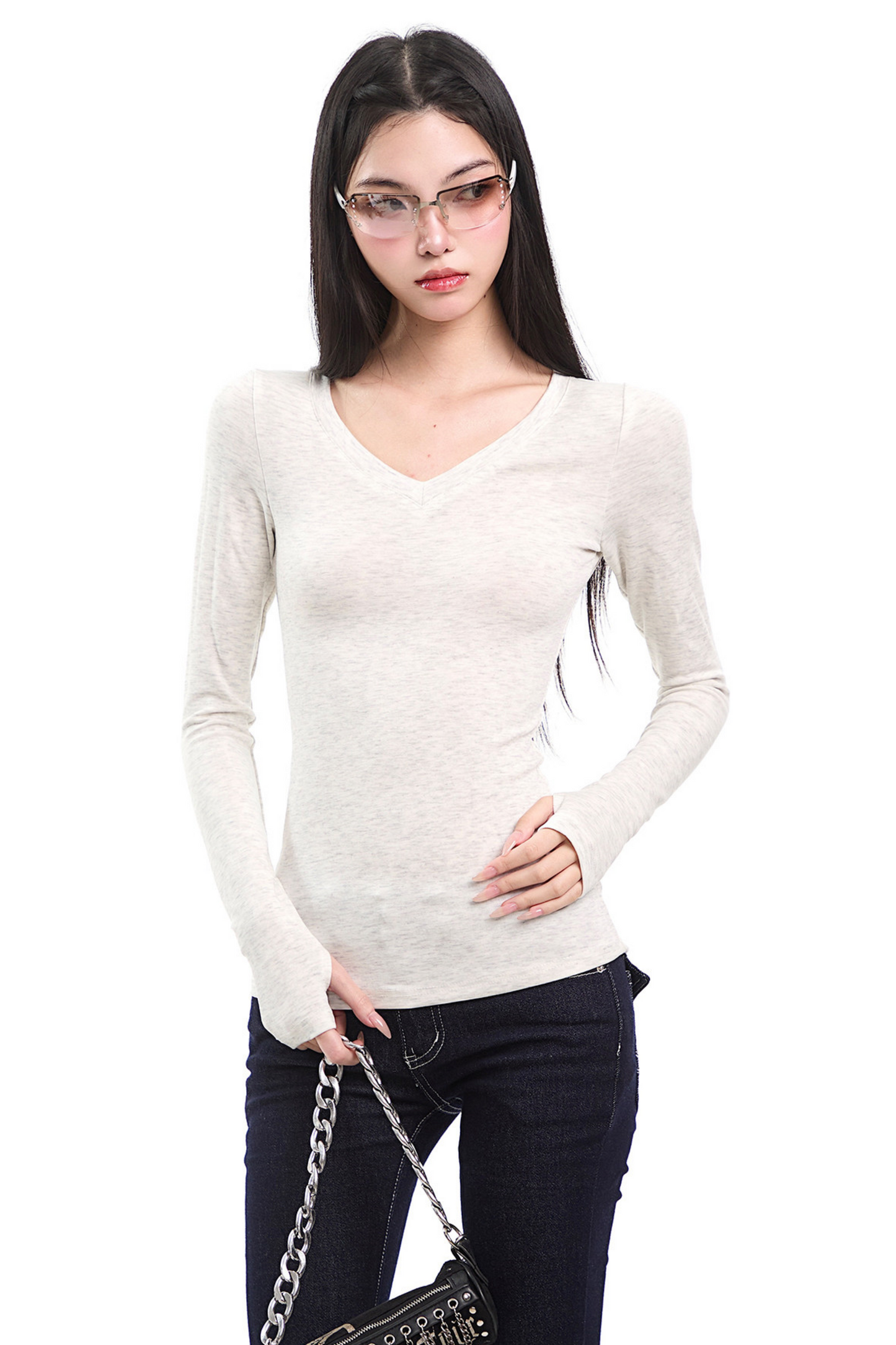 Floral Gray Knit Top