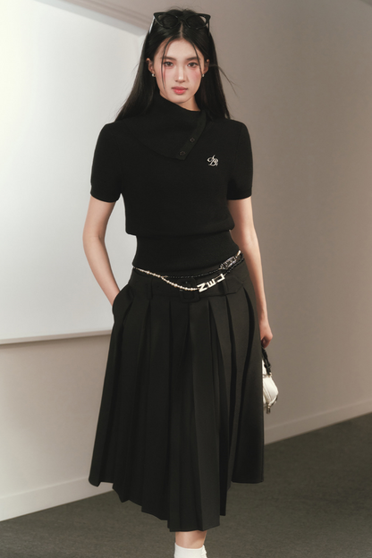 Mid-Length Pleated Skirt