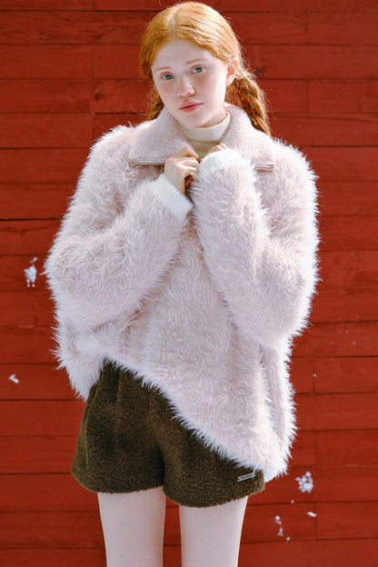 Pink White Knitted Sweater Top