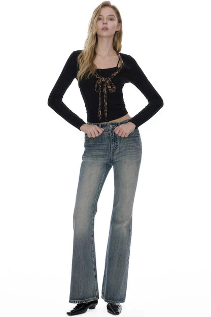 Wool Blend Leopard Sweater Set