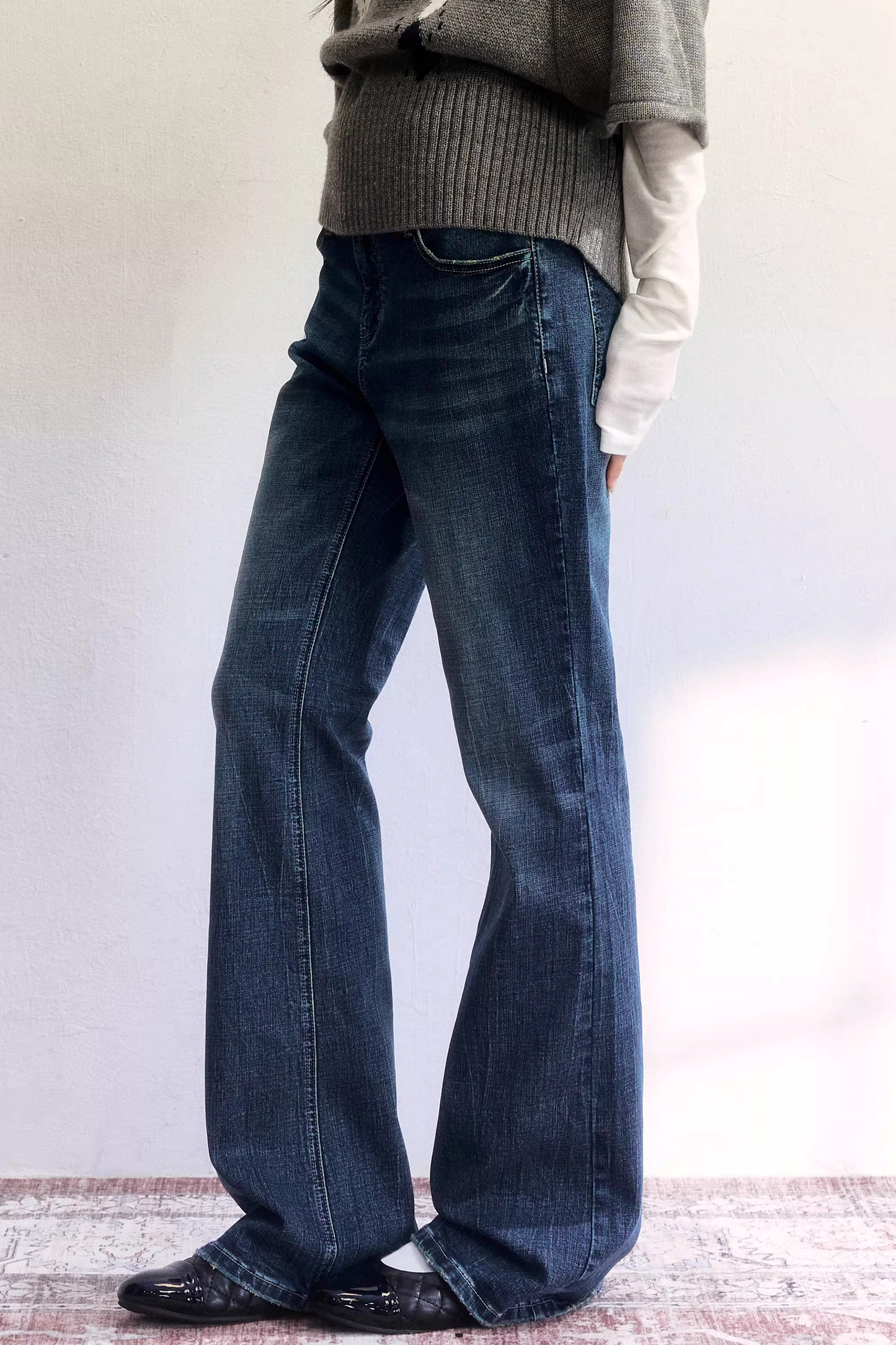 Thin Washed Denim Pants