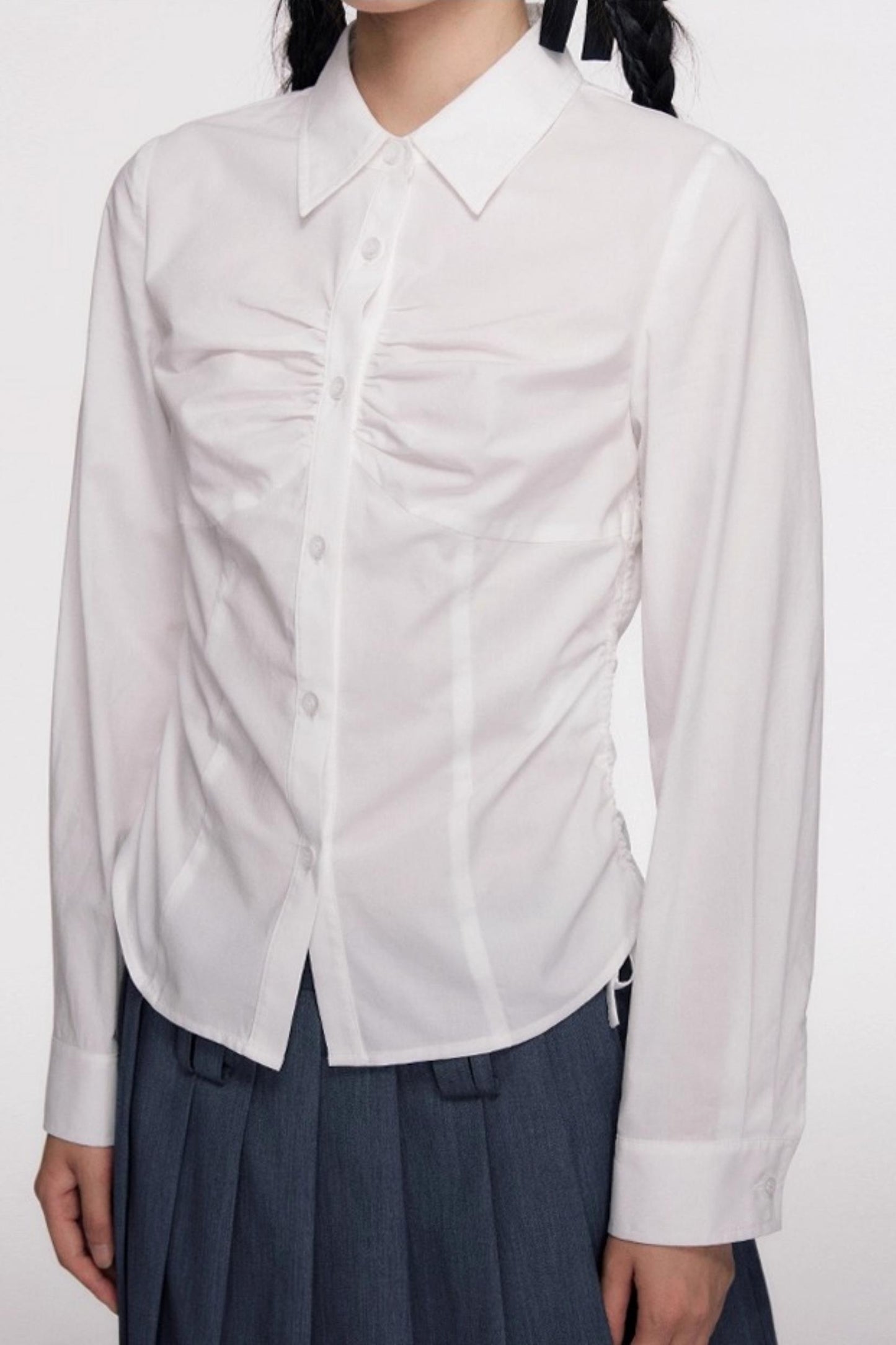 Nap Pleated Slim Spring Shirt