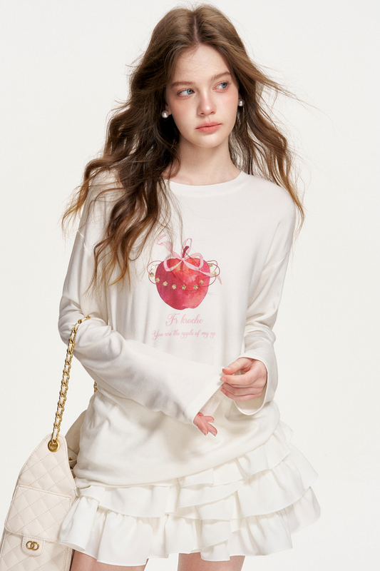 Handbemalter Wollblumen-Top