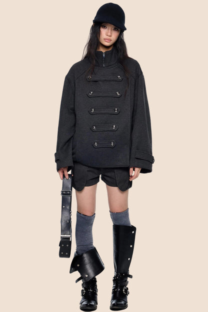 Silhouette Pleated Wool Coat