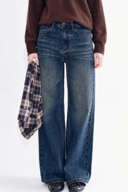 Detachable Plaid Shirt Waist Slimming Jeans