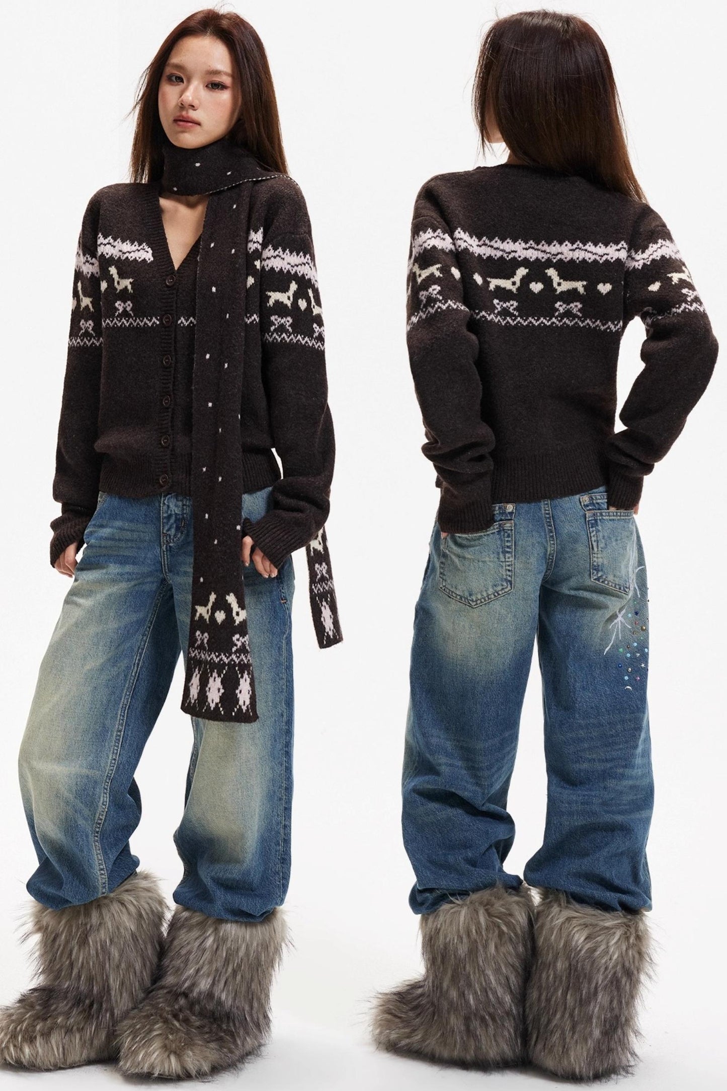 Fair Isle Knitted Cardigan