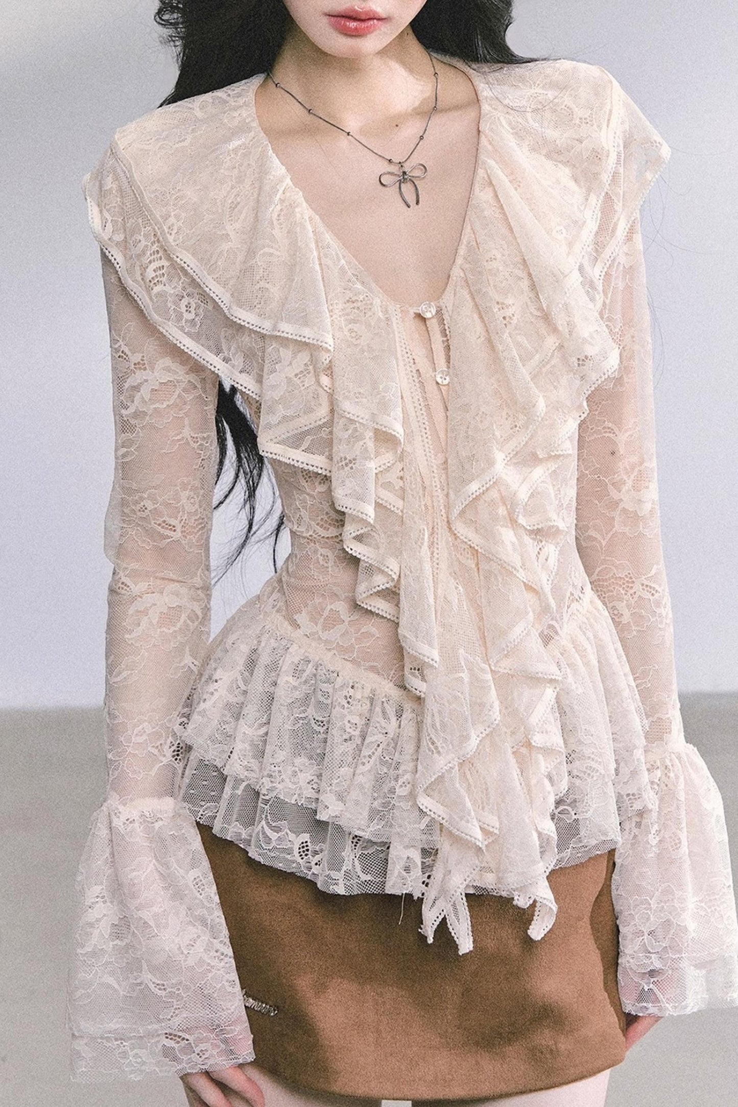 Coffee Shade Long Sleeve Top