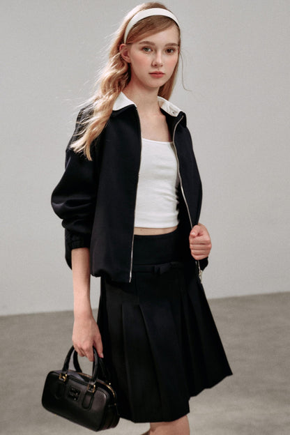 Irregular Pleated Short Skirt