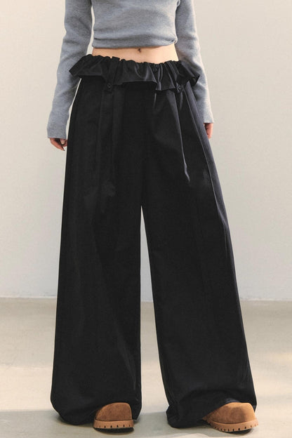 Turn-Up Waist Balloon Pants