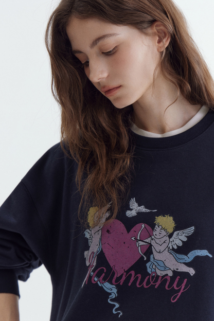 Retro Angel Heart Sweatshirt