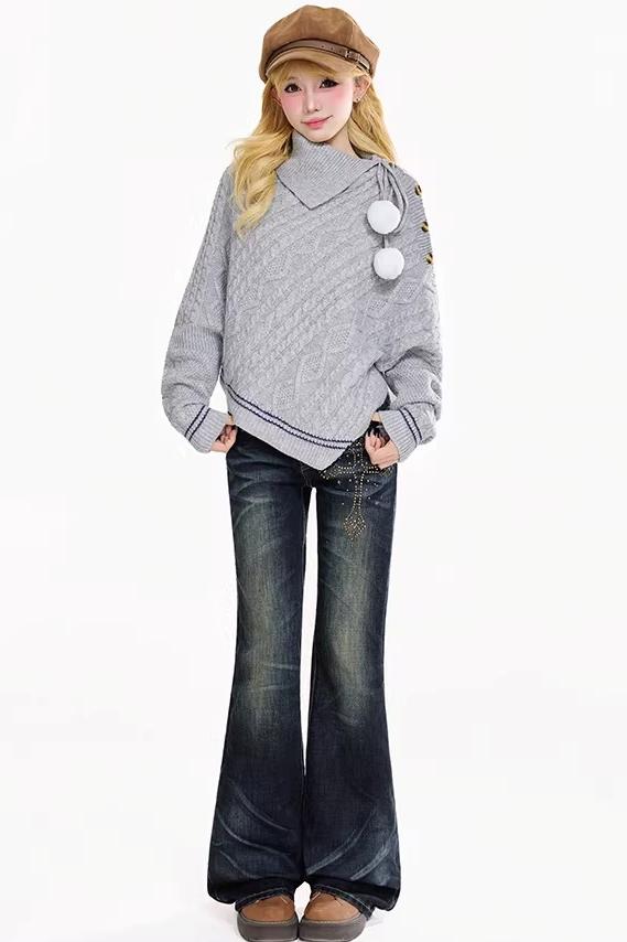 Twist Cape Turtleneck Sweater