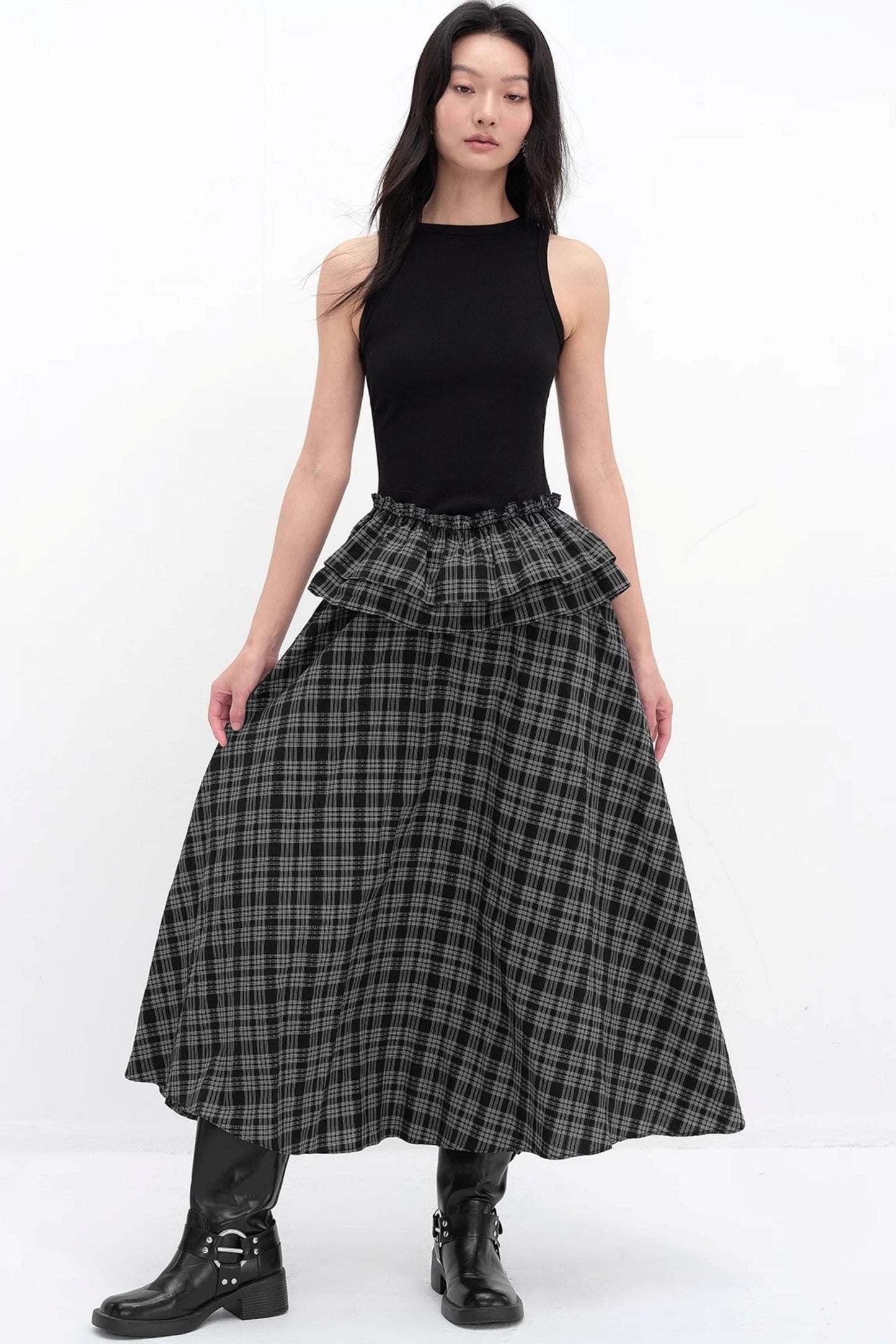 V-Lace Patchwork A-Line Dress