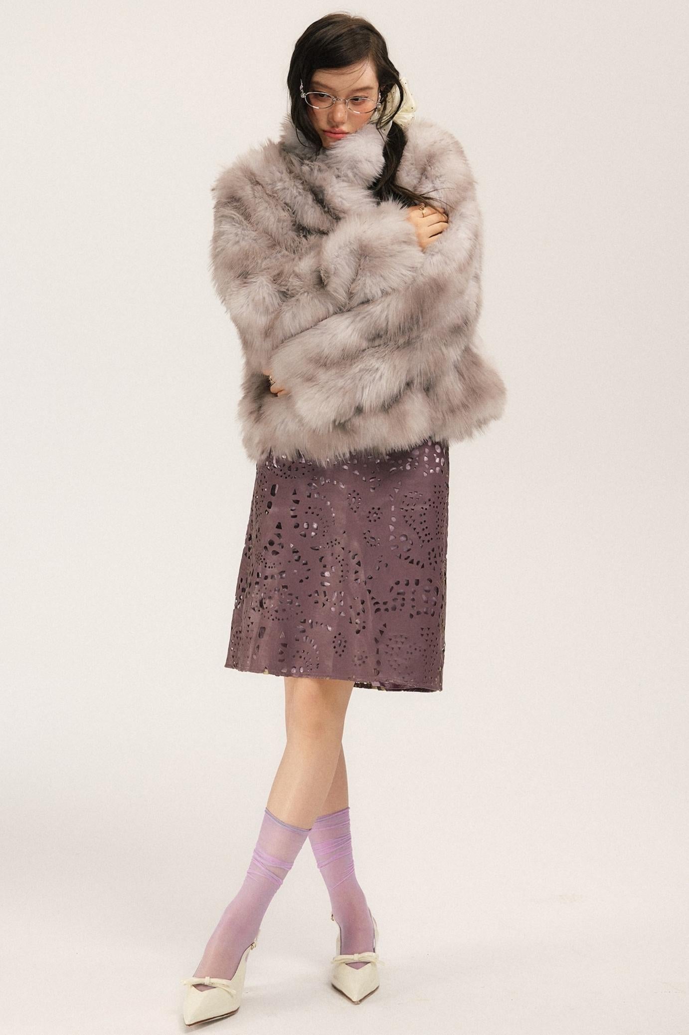 Sassy Vintage Cutout Leather Skirt