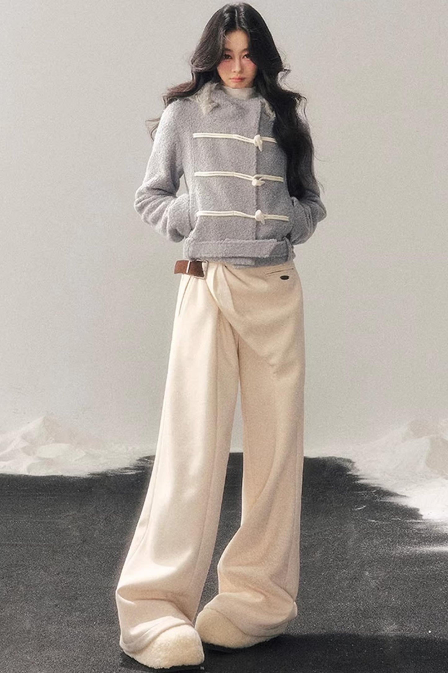 French Woolen Hooded Coat