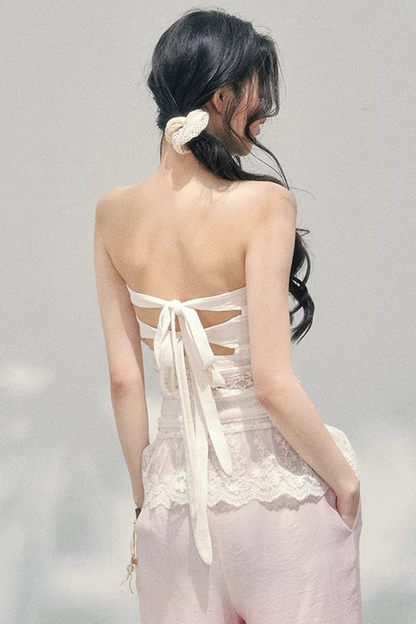 Hazy Muse Lace Tube Top