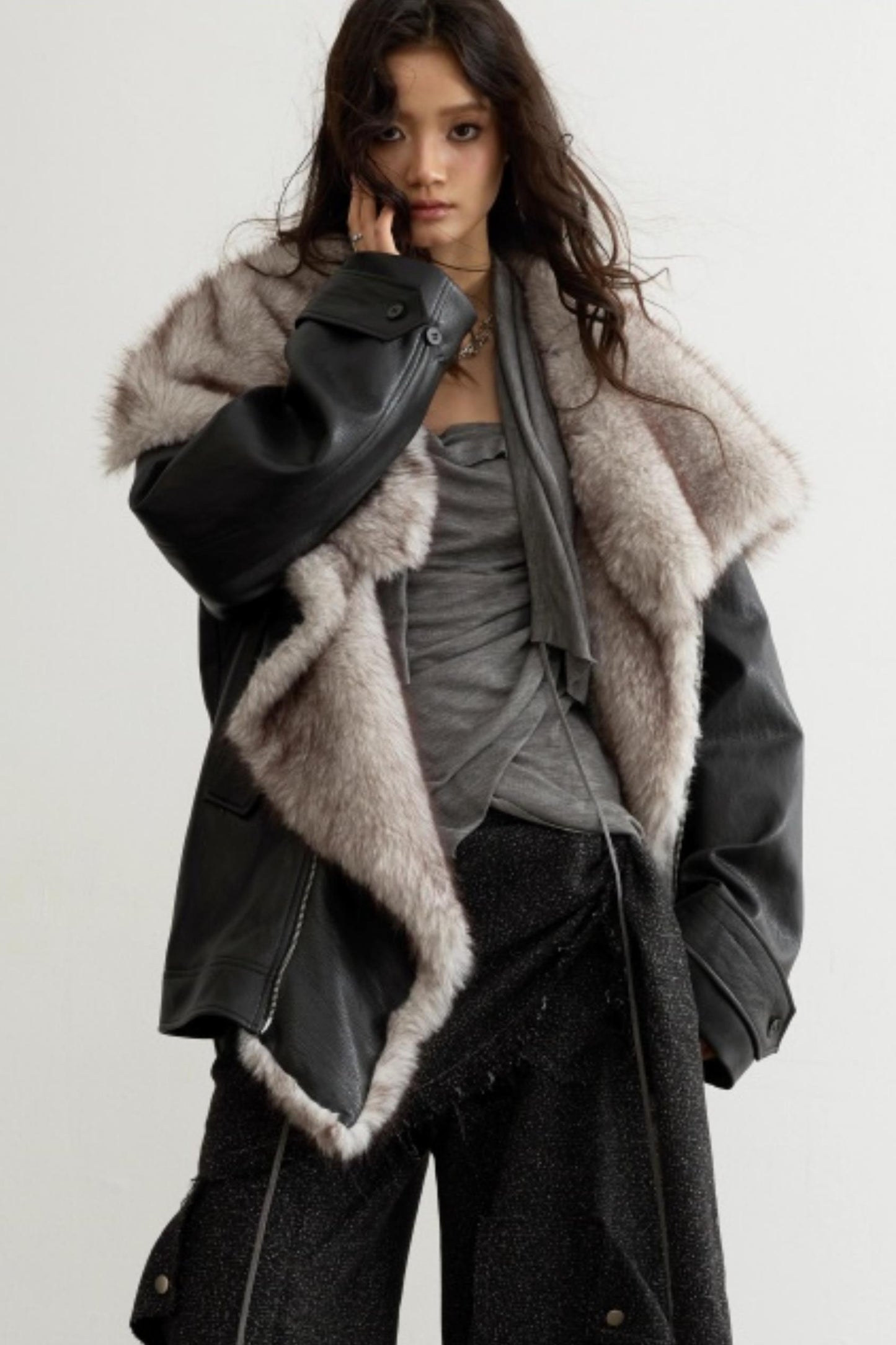 Unisex Urban Fur Collar Jacket