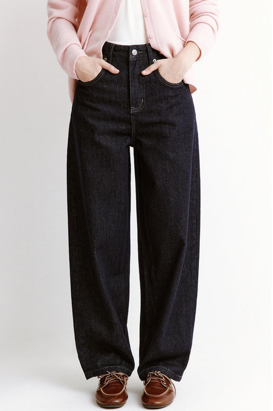 Winter Vintage Contrast Jeans Pants