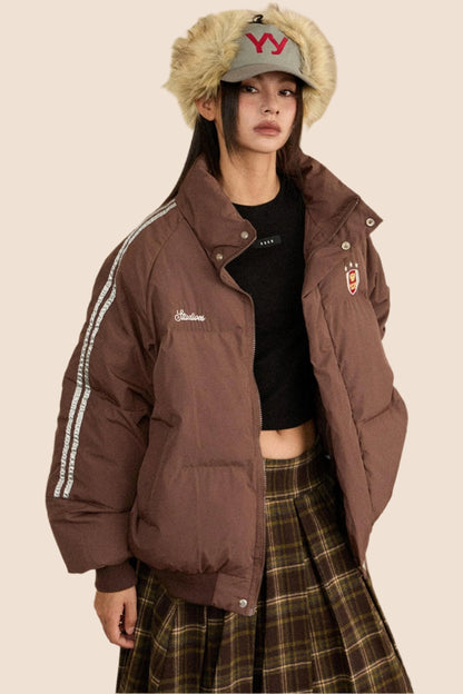 Winter Embroidered Badge Padded Jacket