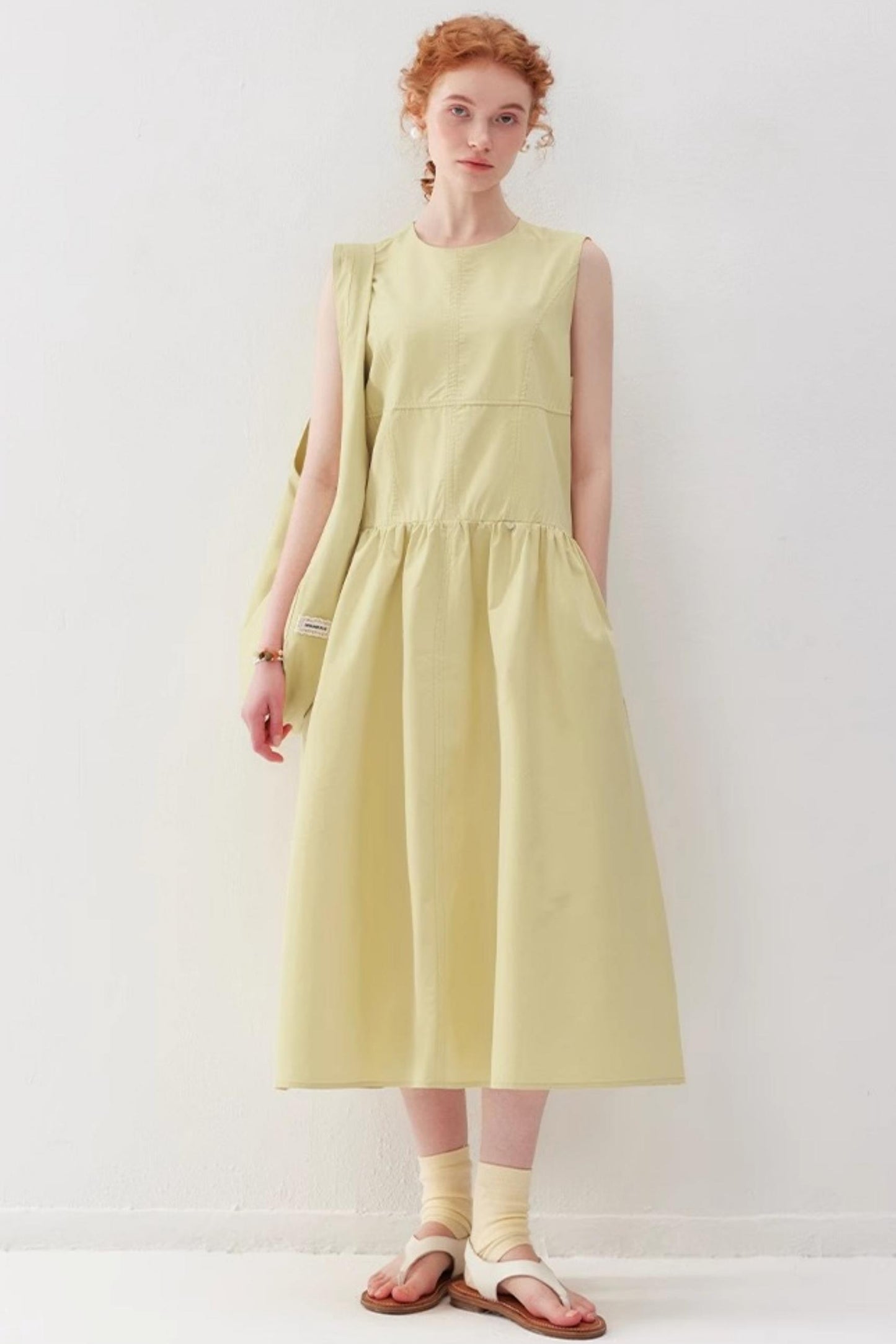 Slimming Yellow Tank Dress