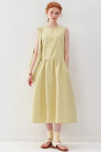 Slimming Yellow Tank Dress