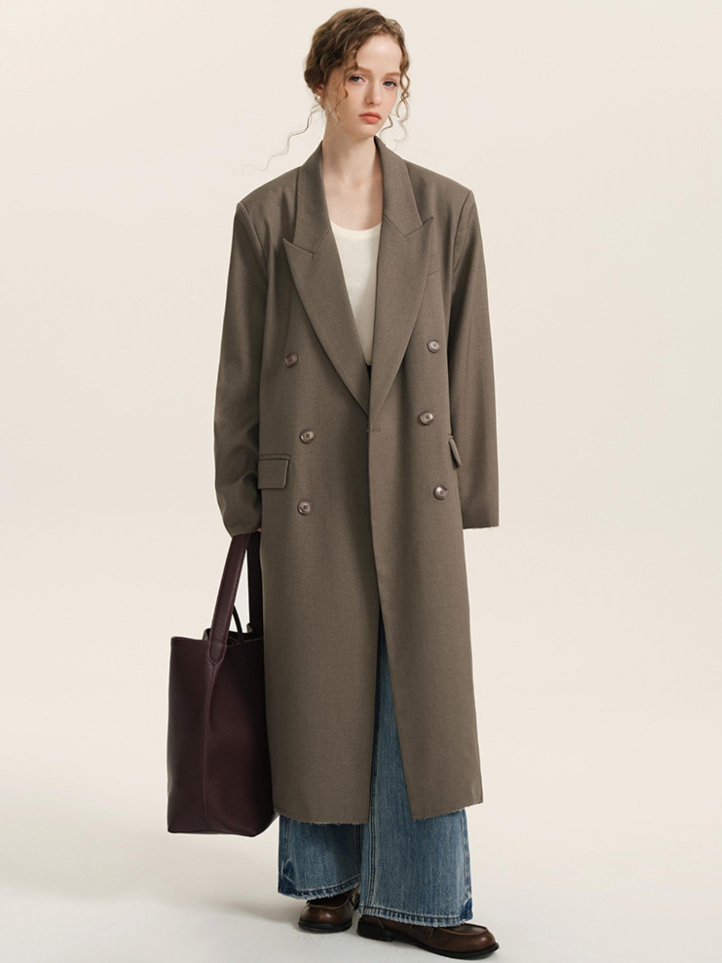 British Style Long Blazer Coat