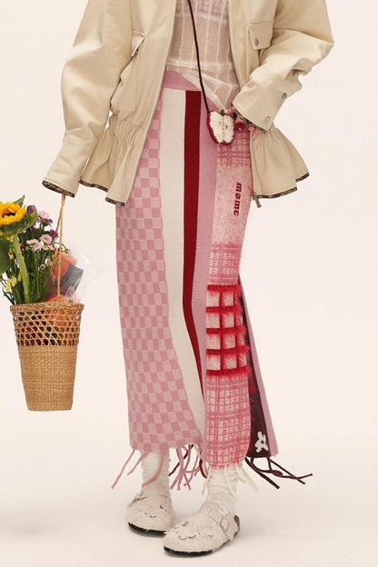 Spliced Fringed Flower Skirt