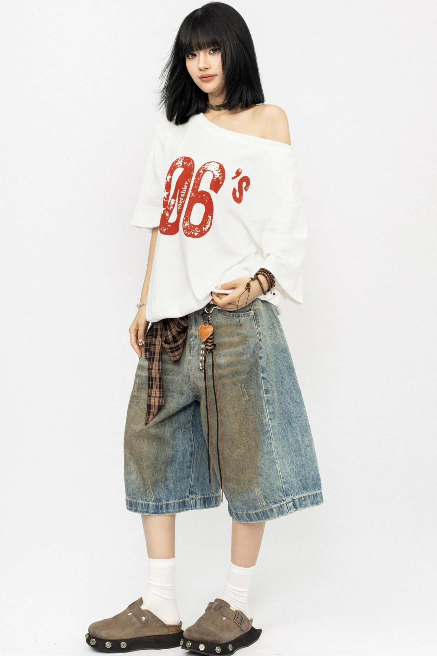 Distressed Denim Shorts