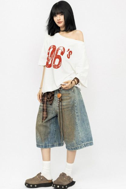 Distressed Denim Shorts