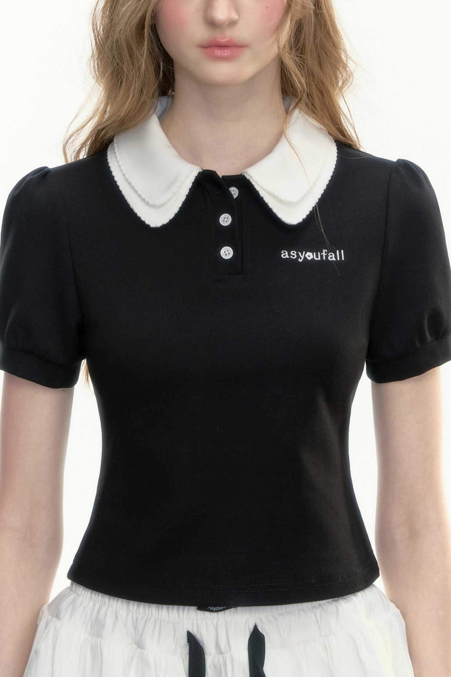 Slim Waist Cropped Polo Shirt