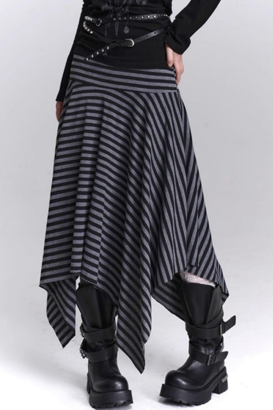 Asymmetrical Striped Skirt