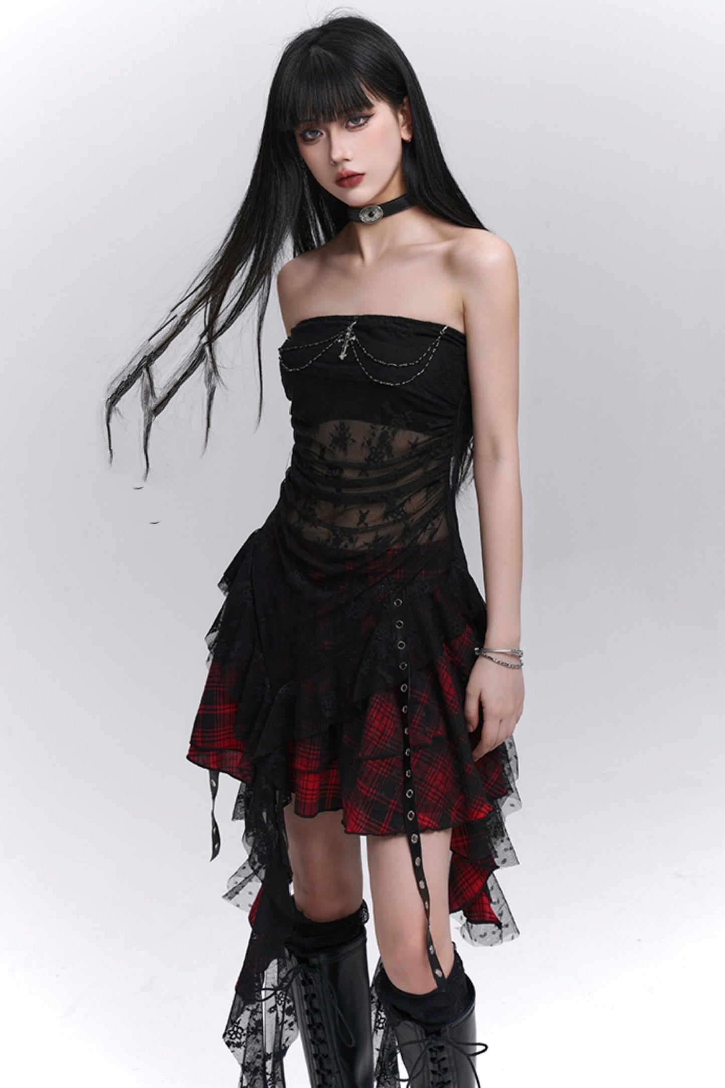 Summer Plaid Halter Skirt