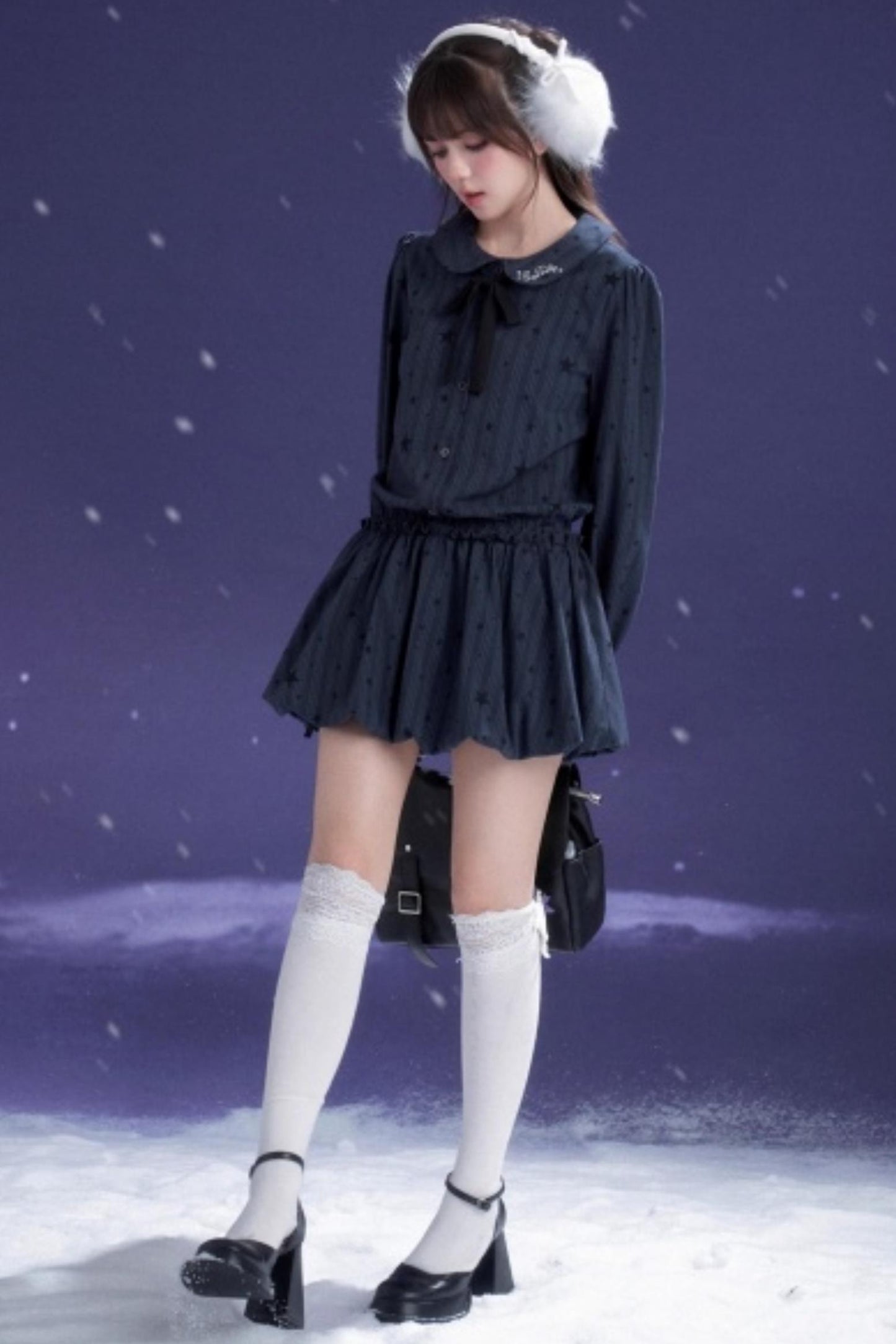 Dark Night Blue Bud Dress Set-Up