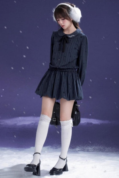 Dark Night Blue Bud Dress Set-Up