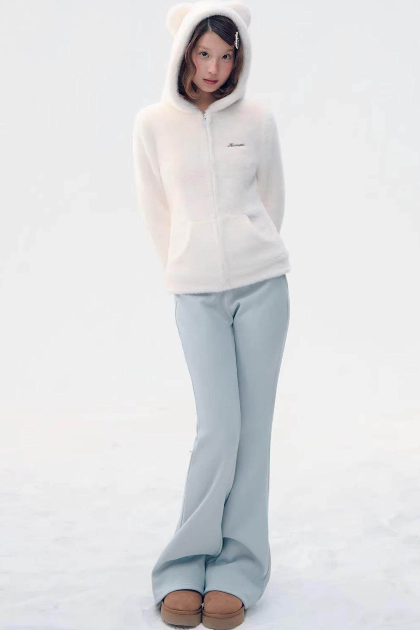 Sky Blue Teddy Bear Jacket Set-Up