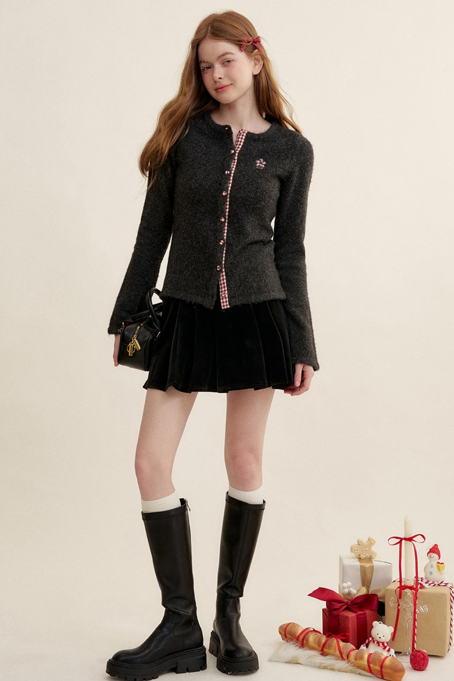 Vintage Checkered Cardigan