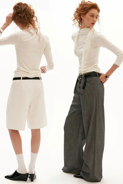 Tie-Neck Long-Sleeve Knit Top