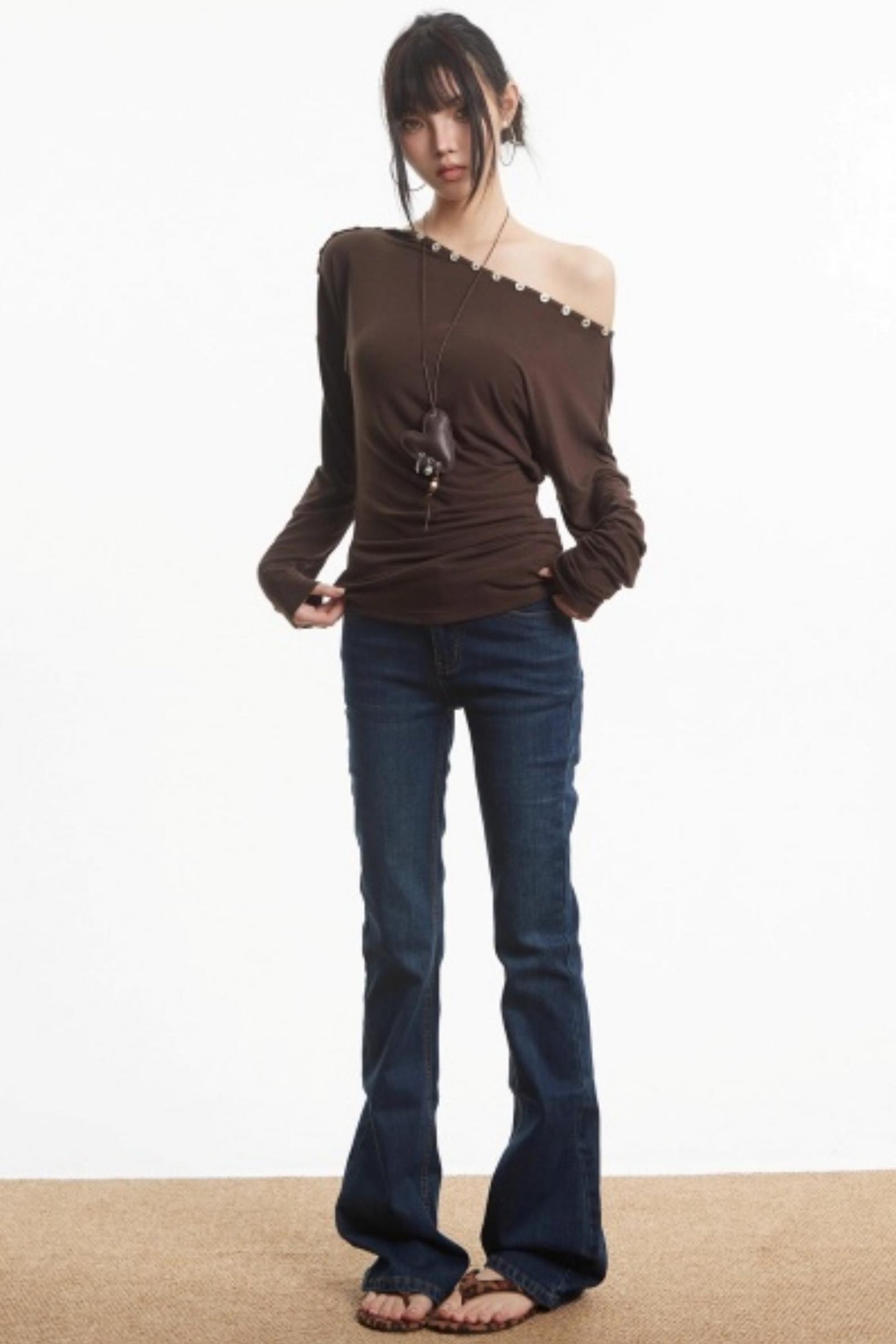 Retro Slim Off-Shoulder Top