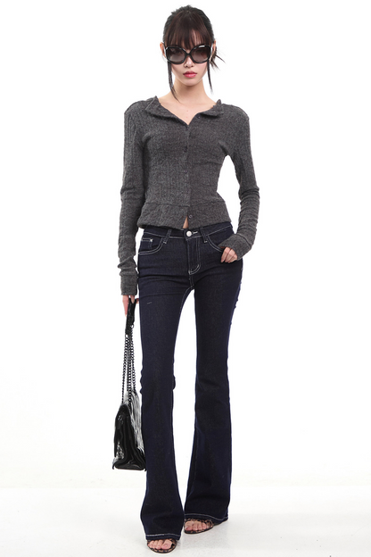 Dark Gray Knit Cardigan