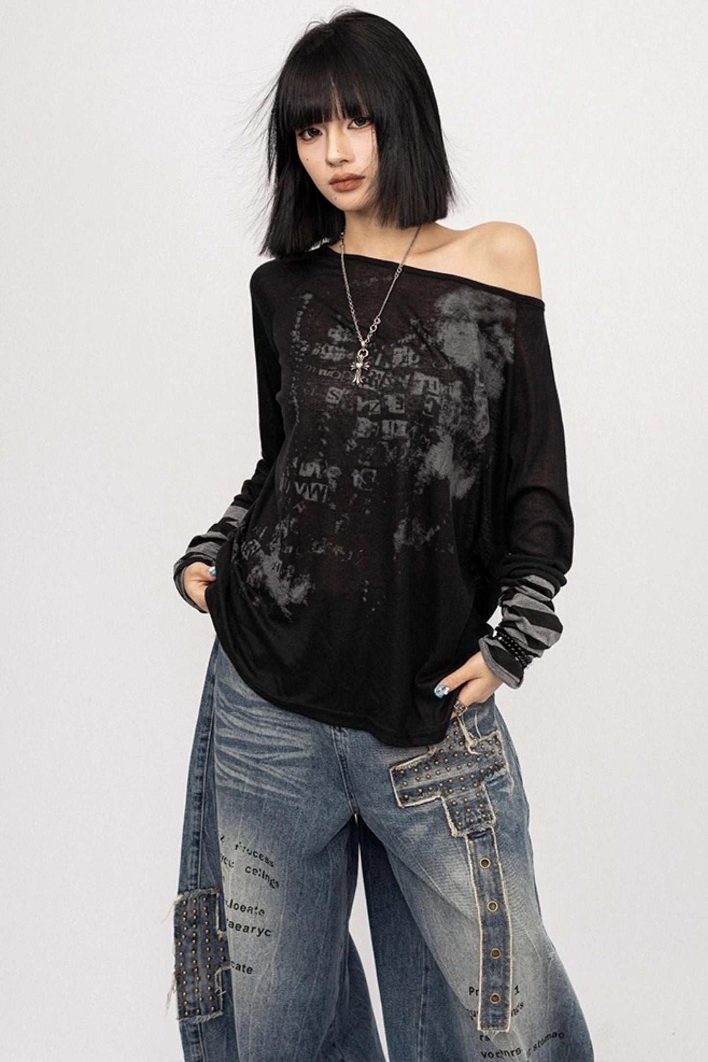 Sweet Spice Girl Off-the-Shoulder Black Top