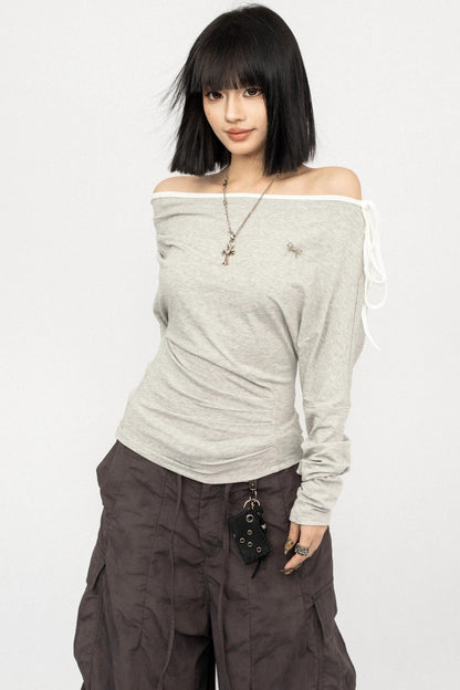 Lace-Up Off-Shoulder Top